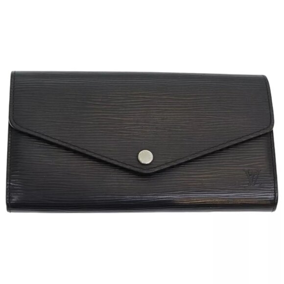 LOUIS VUITTON Epi Portefeuille Sarah Long Wallet Black M63742 LV Auth